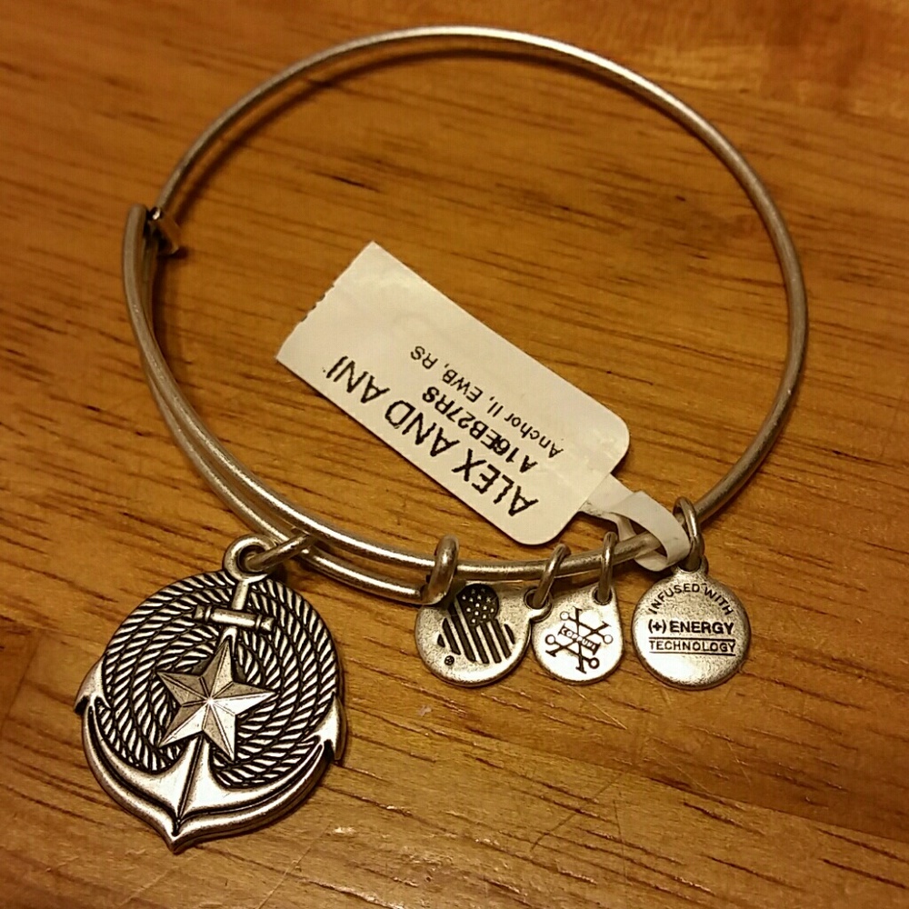 Alex and Ani Anchor II expandable silver bracelet